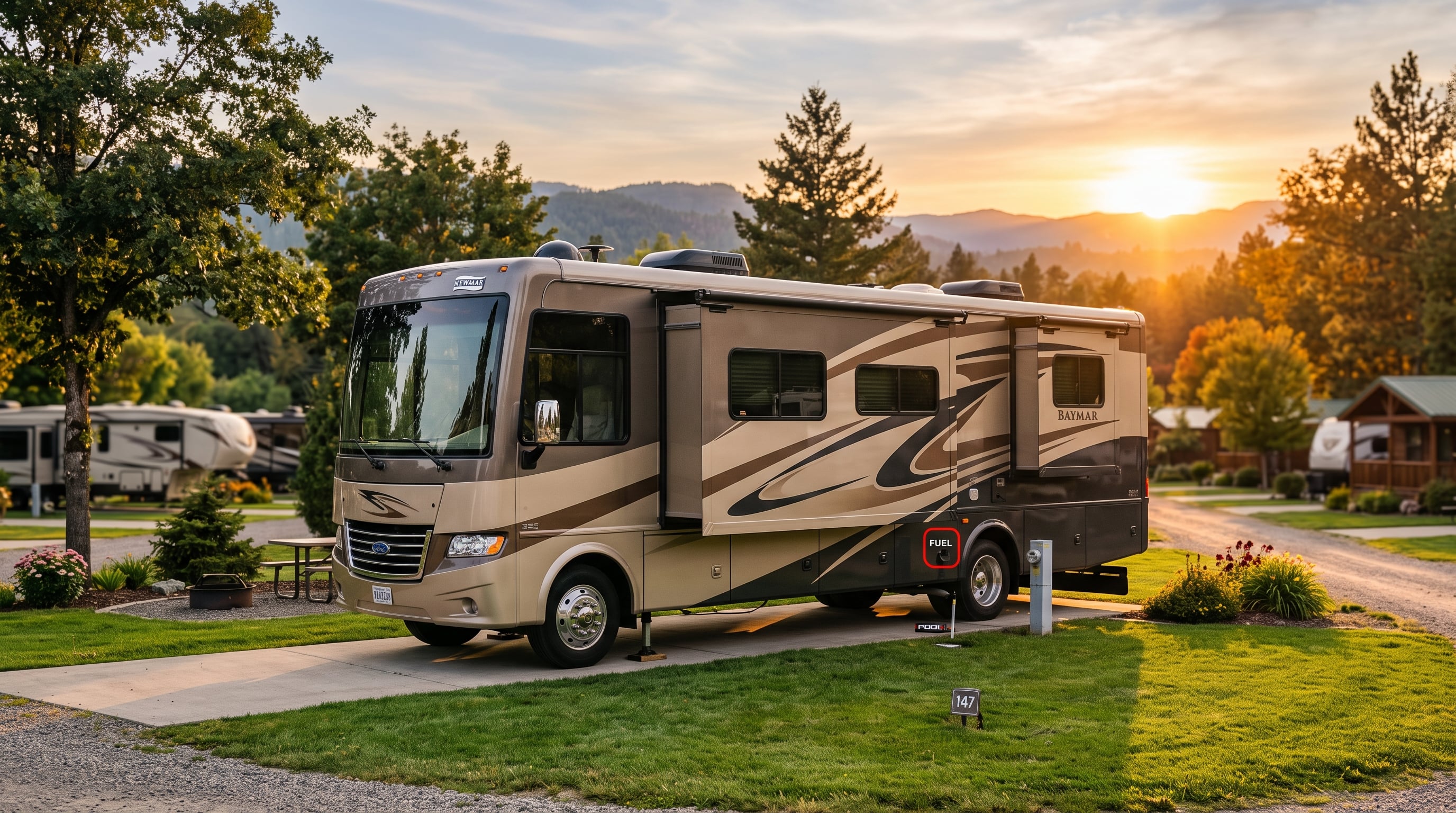Locking Fuel Door for Class A Gas Motorhomes (Ford F53 & Workhorse)