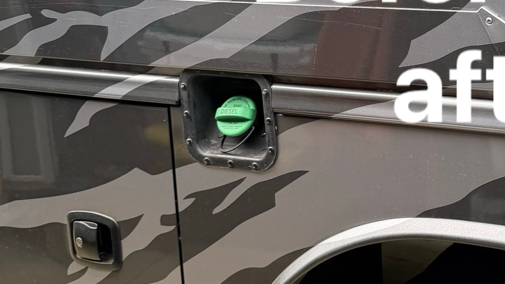 RV Fuel Vault installed — sealed and locked